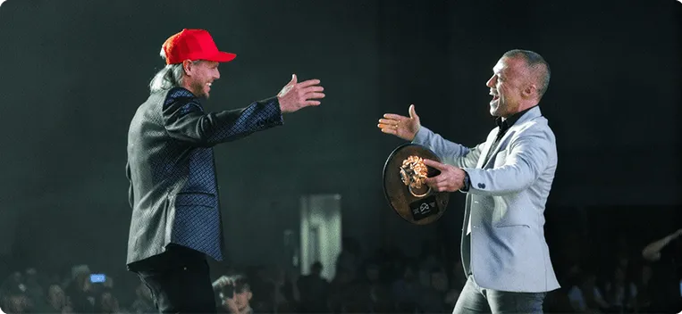 Golden Door award moment on stage